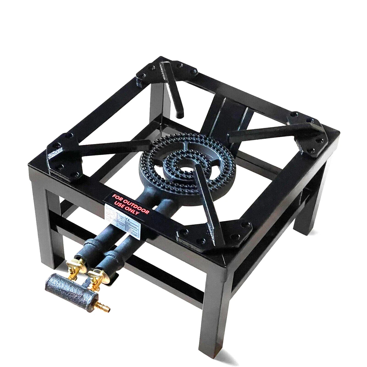 Black 5.1KW 2 KEY HEAVY DUTY CAST IRON LPG GAS COOKER BURNER CATERING OUTDOOR STOVE