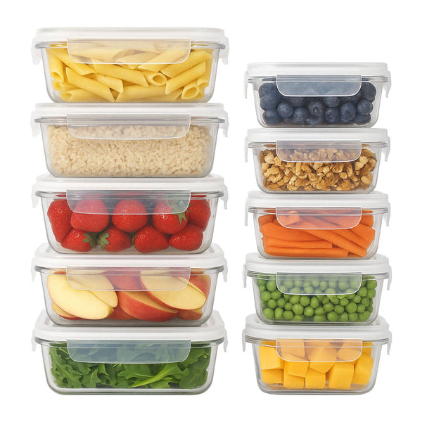 10pc Glass Food Storage Container Set with Lids