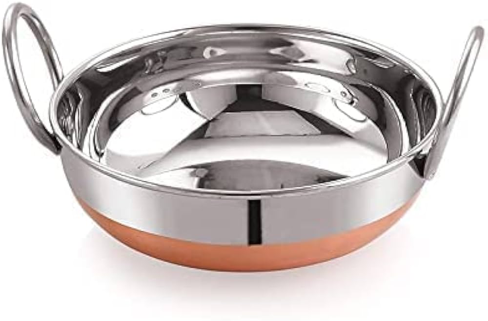 Stainless Steel 28cm Copper Bottom Restaurant Style Kadai