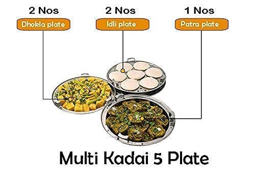 Stainless Steel Multi Kadai, Idli Maker, Dhokla Maker