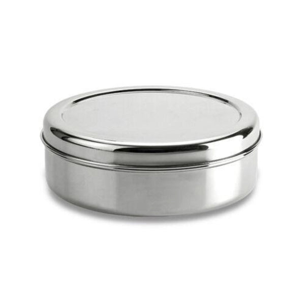 Stainless Steel Cake Storage Tin No.14 (7.5cm H x 20cm Diameter) Puri dabba High Grade