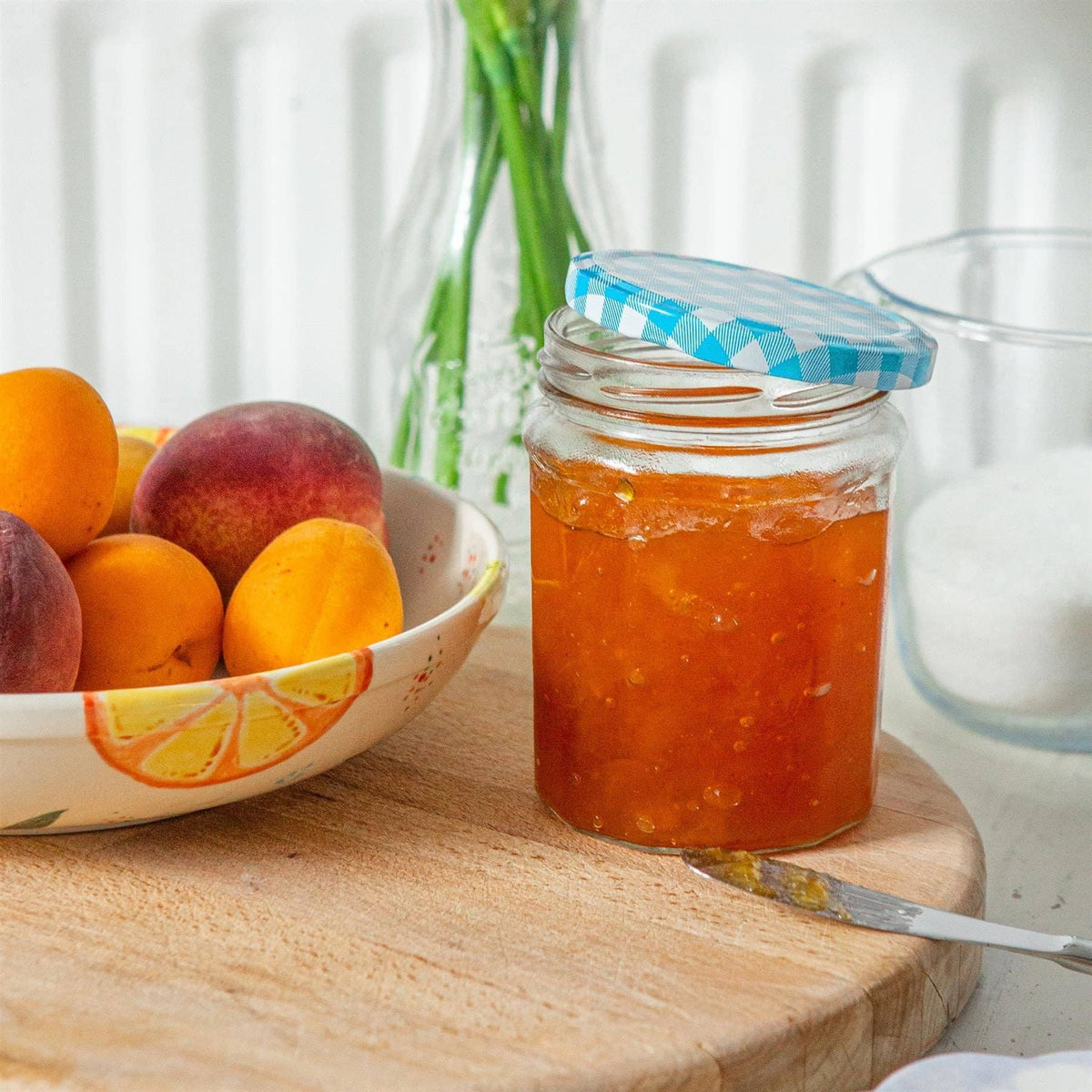 450ml Glass Jam Jar with Lid - By Argon Tableware: Silver Lid
