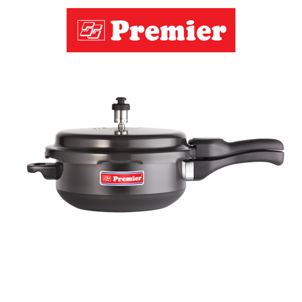 Premier Hard Anodized Black Trend 4.3 Litres / 6 Litre Gross Volume Indian Pressure Pan UK