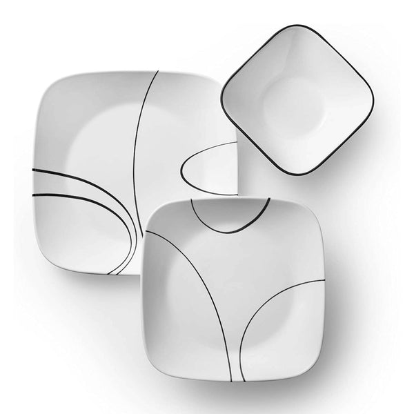 Corelle 18-piece Dinner Set, Simple Lines - The Cookware Company