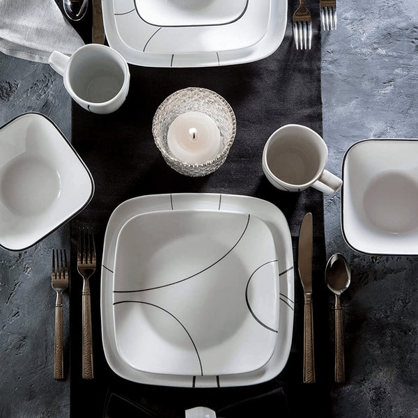 Corelle 18-piece Dinner Set, Simple Lines - The Cookware Company