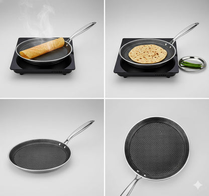 Master Stainless Steel Tri Ply Honey Comb Crepe Pan / Roti Pan
