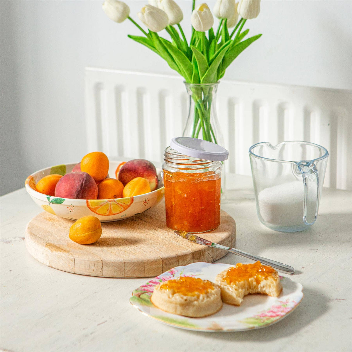 450ml Glass Jam Jar with Lid - By Argon Tableware: Silver Lid