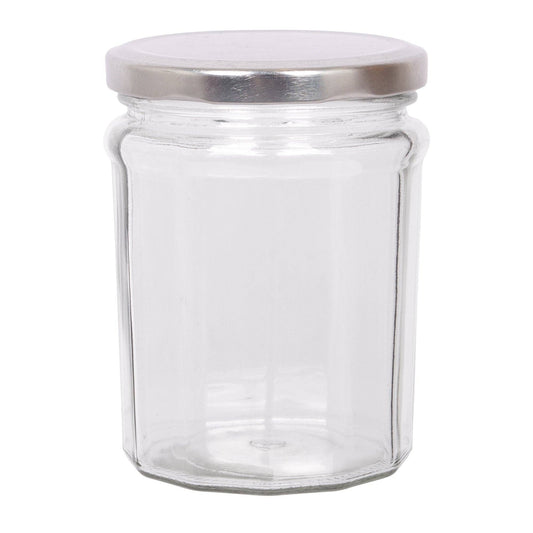 450ml Glass Jam Jar with Lid - By Argon Tableware: Silver Lid
