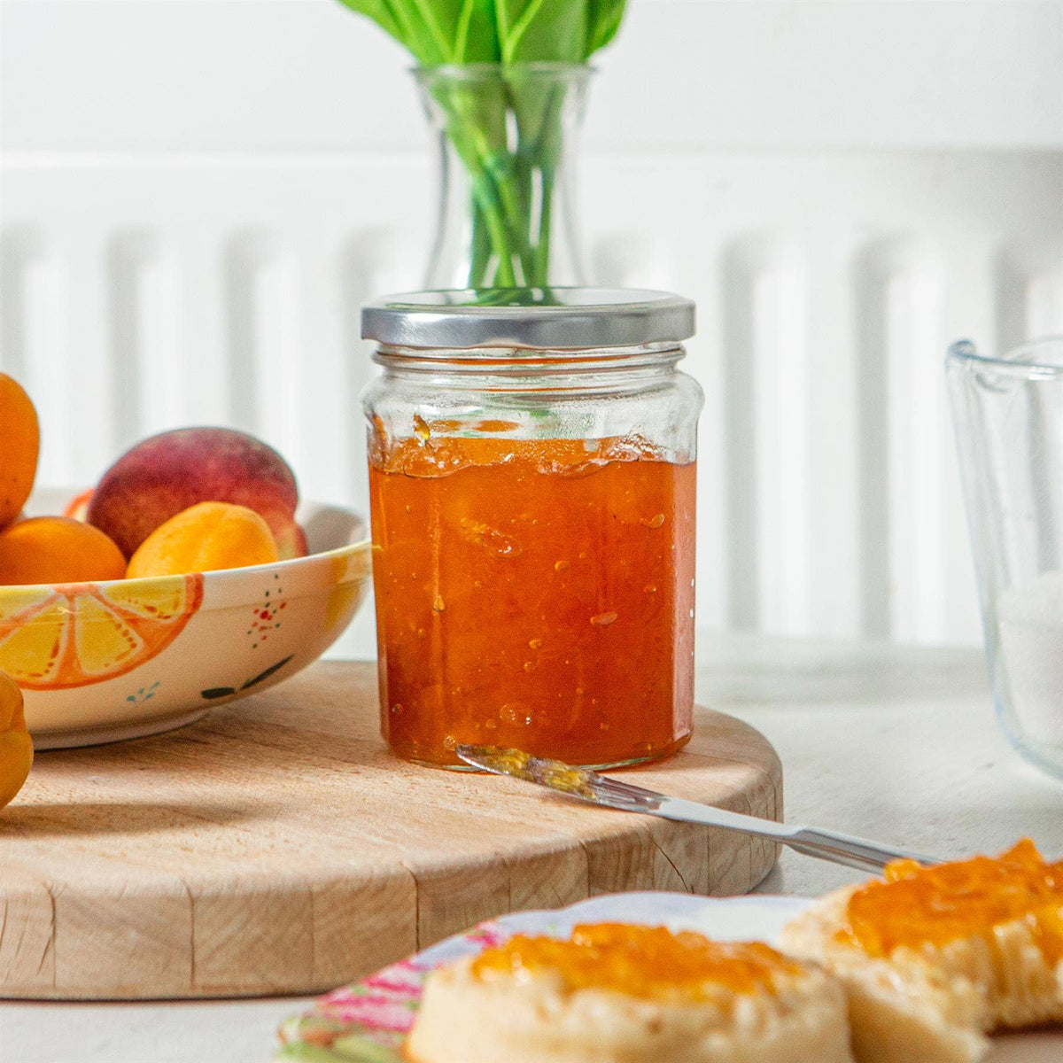 450ml Glass Jam Jar with Lid - By Argon Tableware: Silver Lid