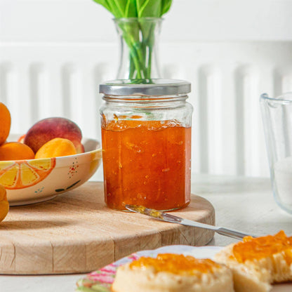 450ml Glass Jam Jar with Lid - By Argon Tableware: Silver Lid