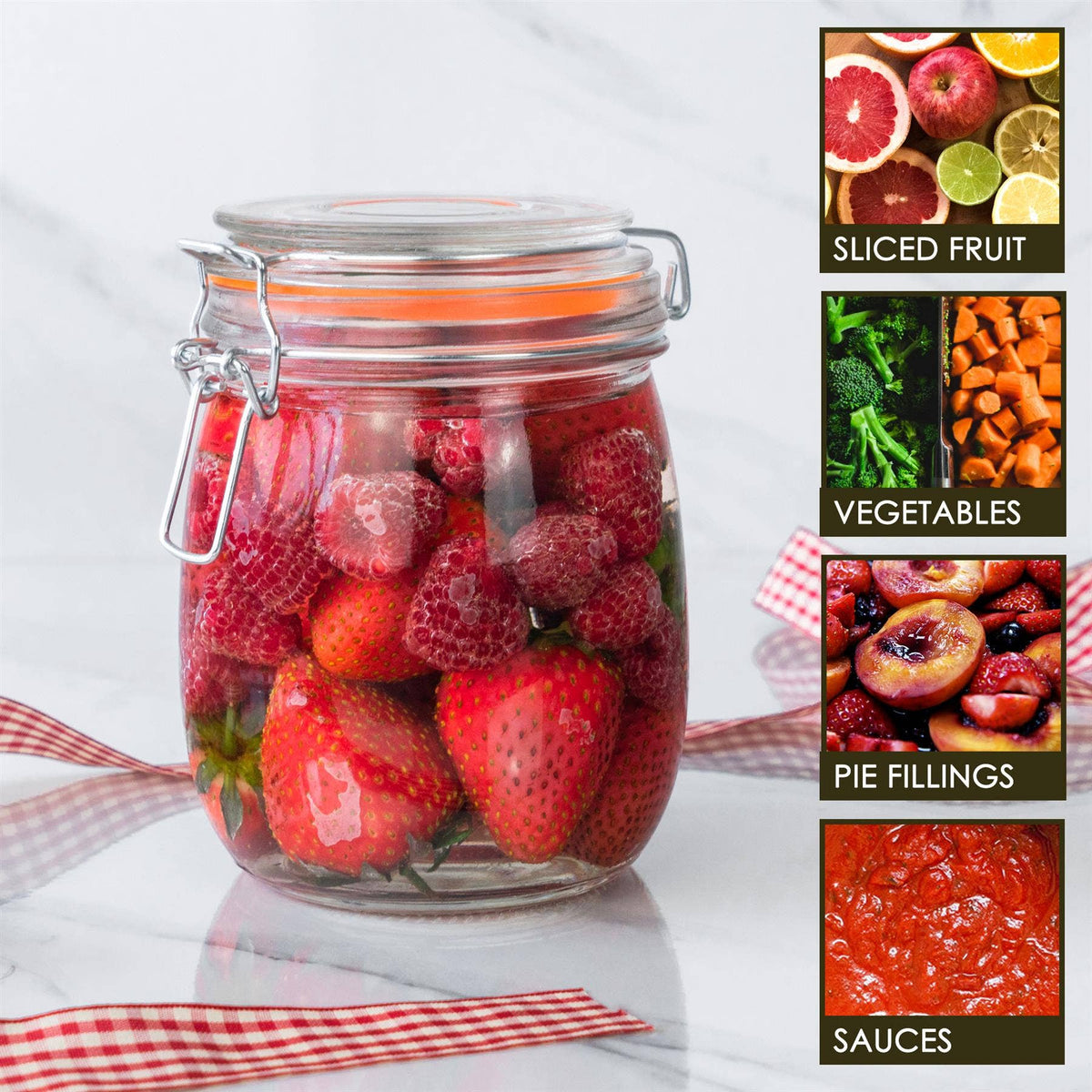 Argon Tableware Glass Storage Jar - 750ml
