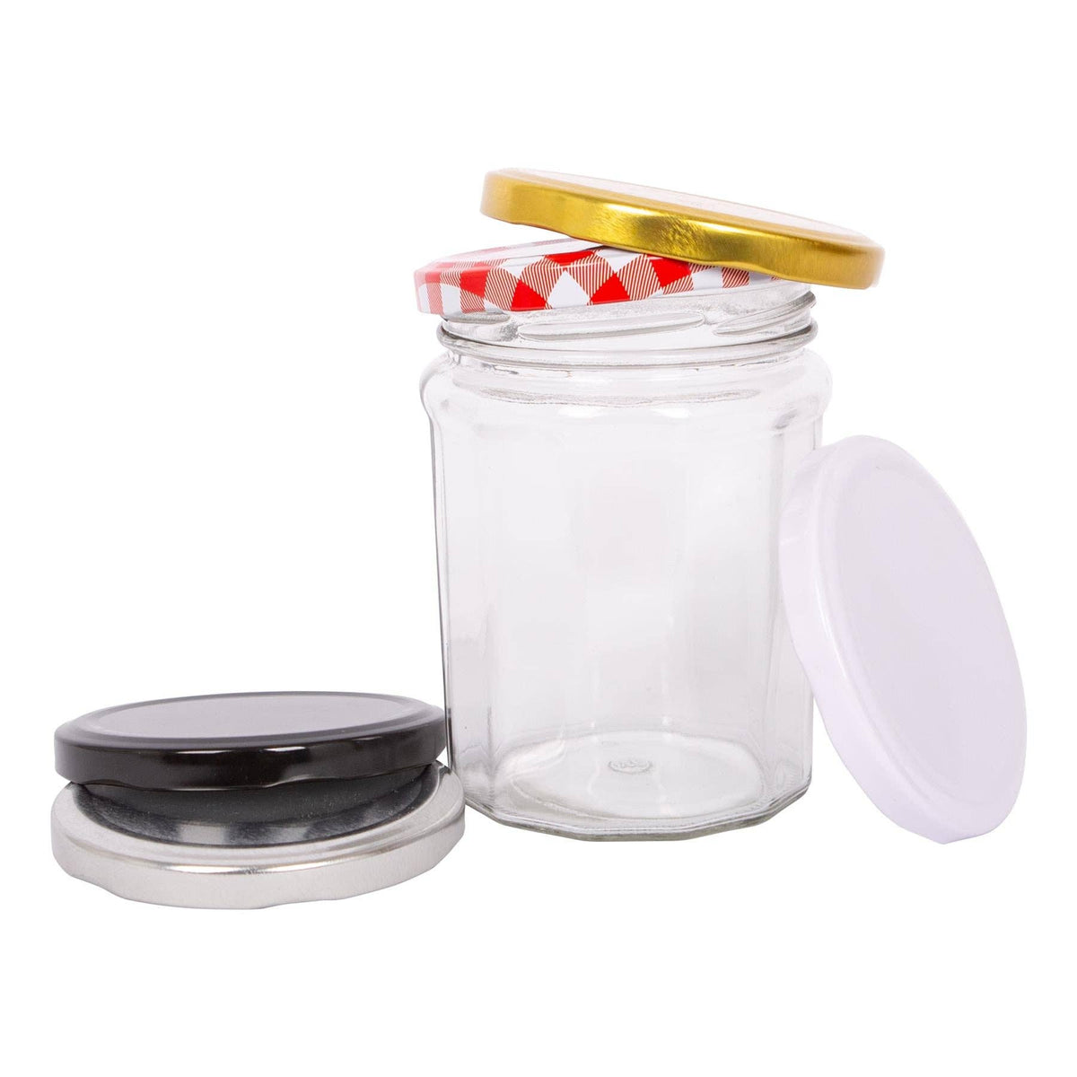 450ml Glass Jam Jar with Lid - By Argon Tableware: Silver Lid