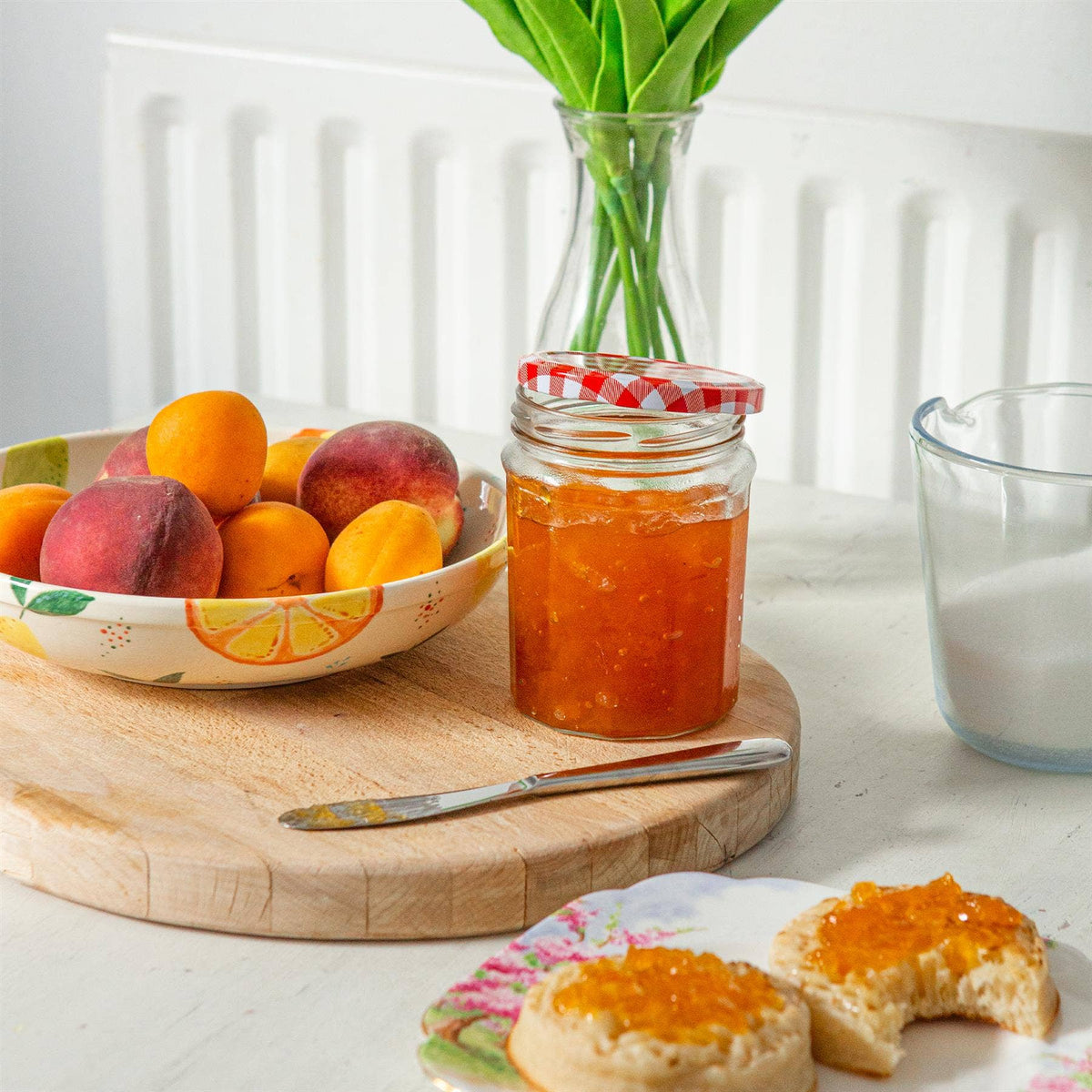 450ml Glass Jam Jar with Lid - By Argon Tableware: Silver Lid