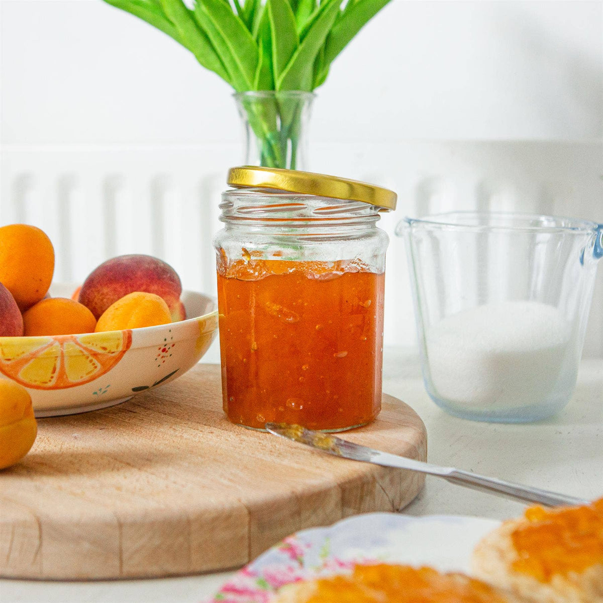 450ml Glass Jam Jar with Lid - By Argon Tableware: Silver Lid