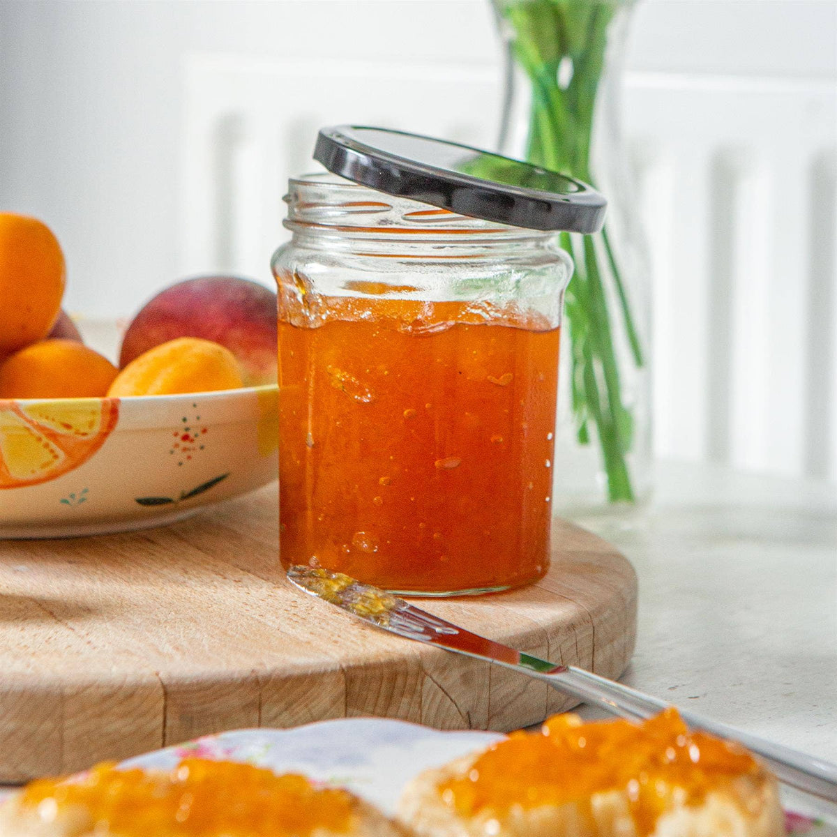 450ml Glass Jam Jar with Lid - By Argon Tableware: Silver Lid
