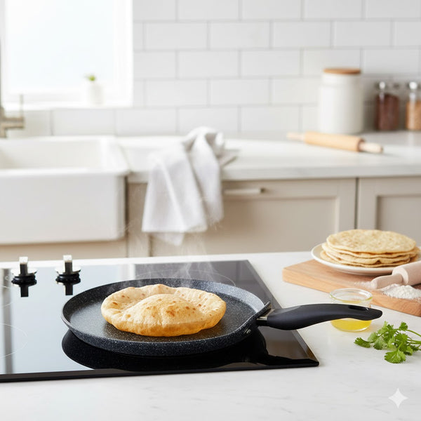 IGNITE Black Series 24cm Roti Tawa Crepe Pan With Induction Bottom