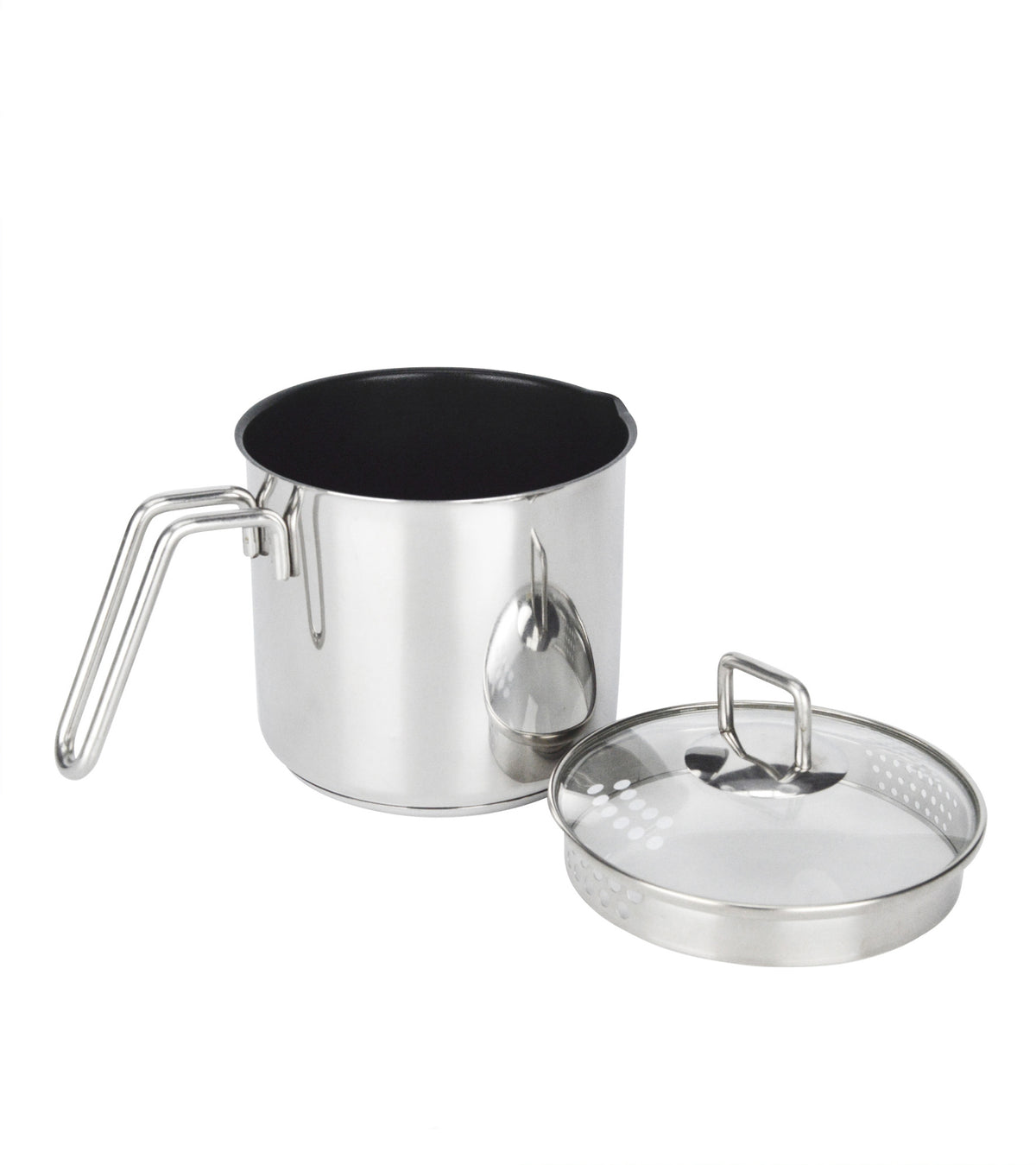 Ignite Stainless Steel Non Stick Boiling Pot | 2L Chai Pan With Strainer Lid