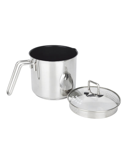 Ignite Stainless Steel Non Stick Boiling Pot | 2L Chai Pan With Strainer Lid