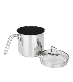 Ignite Stainless Steel Non Stick Boiling Pot | 2L Chai Pan With Strainer Lid