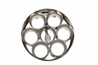 Stainless Steel Masala Dabba Open View With 7 Inner Bowls