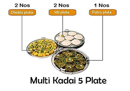 Stainless Steel Multi Kadai, Idli Maker, Dhokla Maker