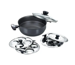 Hard Anodized Multi Kadai, Steamer, Idli Maker, Dhokla Maker