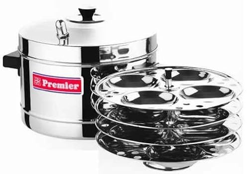 Stainless Steel Idli Maker with 4 Ss Idli Racks by Premier
