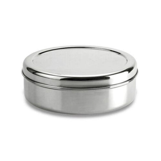Stainless Steel Cake Storage Tin No.14 (7.5cm H x 20cm Diameter) Puri dabba High Grade