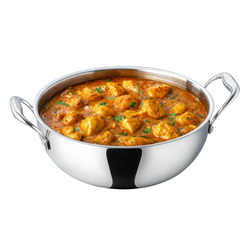 VGO Stainless Steel 20cm Triply Kadai Suitable for Induction