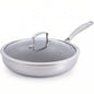 Tri-Ply Stainless Steel Hybrid Nonstick Frying Pan – 28 cm + Tempered Glass Lid
