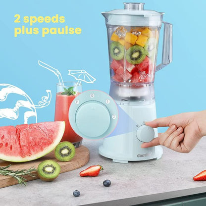 COMFEE' Blender Smoothie Maker, 1.5 Litre Blender Mixer Food Processor, 600W Red or Blue