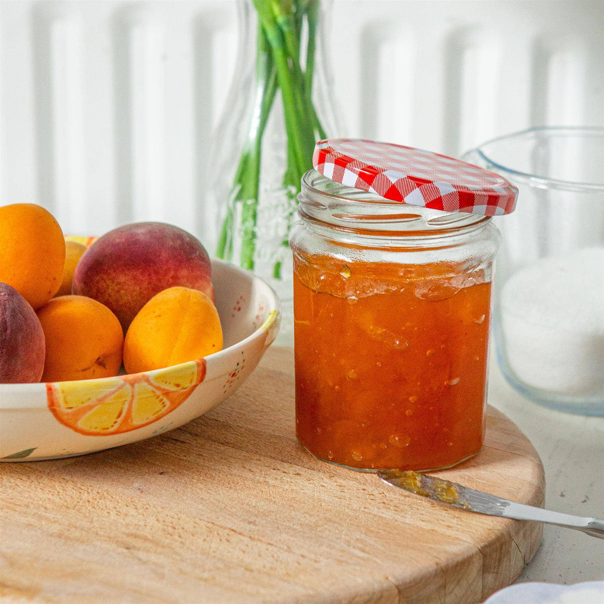 450ml Glass Jam Jar with Lid - By Argon Tableware: Silver Lid