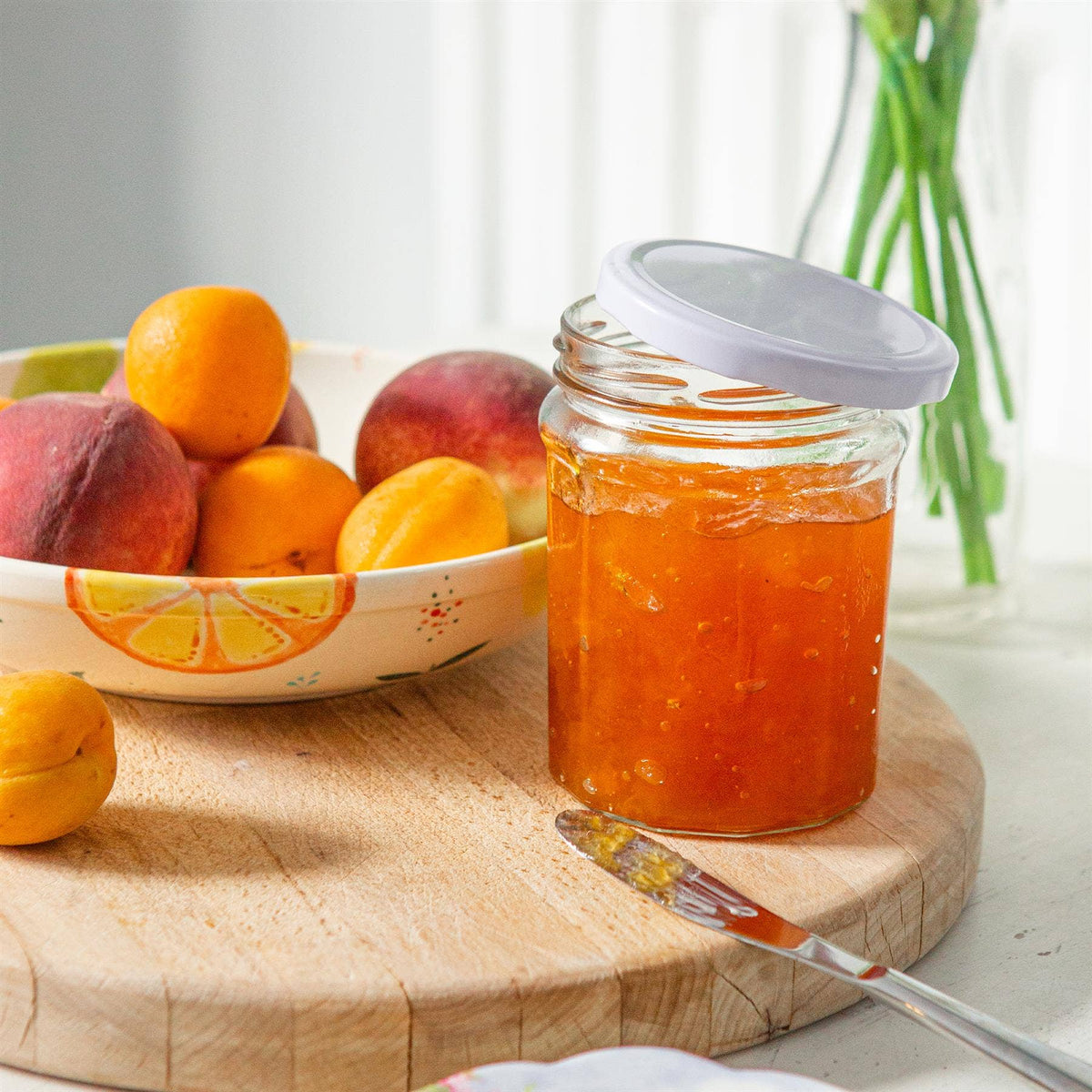 450ml Glass Jam Jar with Lid - By Argon Tableware: Silver Lid