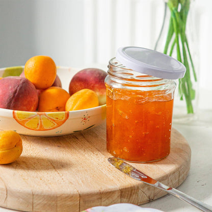 450ml Glass Jam Jar with Lid - By Argon Tableware: Silver Lid