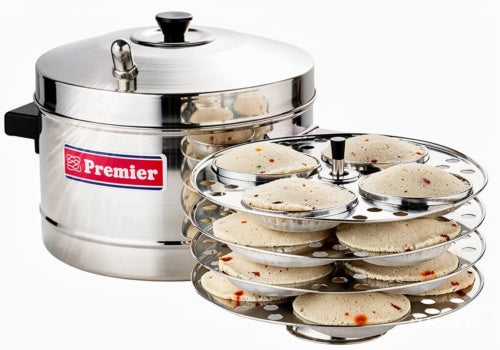 Stainless Steel Idli Maker with 4 Ss Idli Racks by Premier