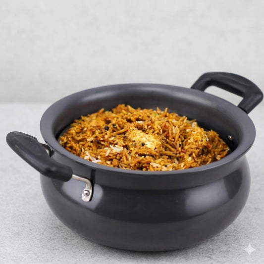 Vinod Black Pearl Hard Anodised Handi With Stainless Steel Lid 3L