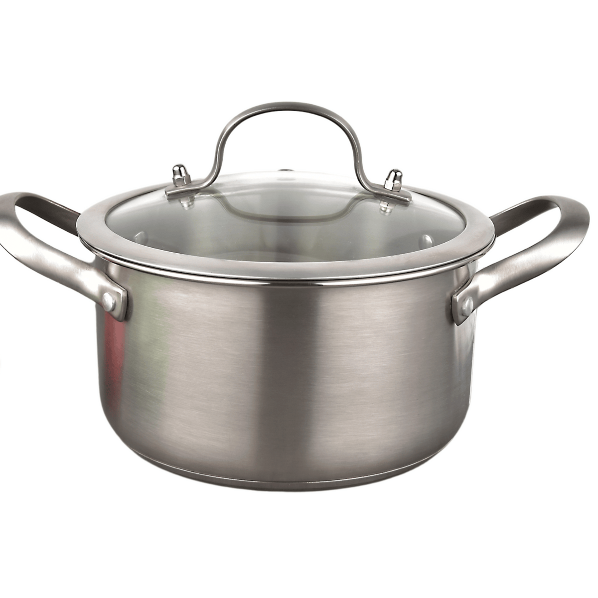 Stainless Steel Casserole 18cm With Induction Base and Glass Lid