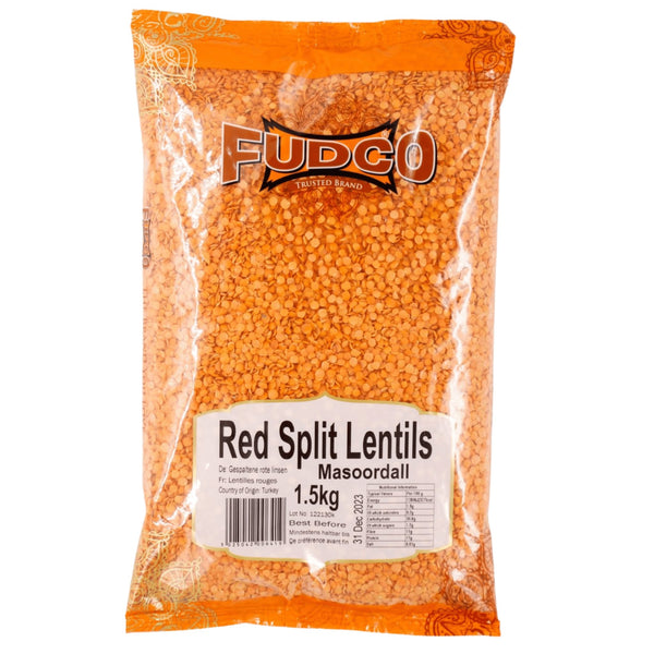 Fudco Split Red Lentils 500g,1.5kg - The Cookware Company