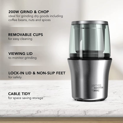 Wahl James Martin Grind and Chop, Electric Grinders Ideal for Coffee, Nuts and Spices.